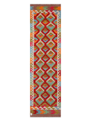Maimana Afghanistan Kilim Runner Rug - 292 x 79 cm