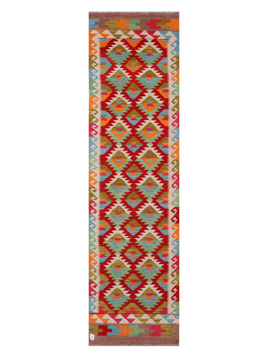 Maimana Afghanistan Kilim Runner Rug - 292 x 79 cm