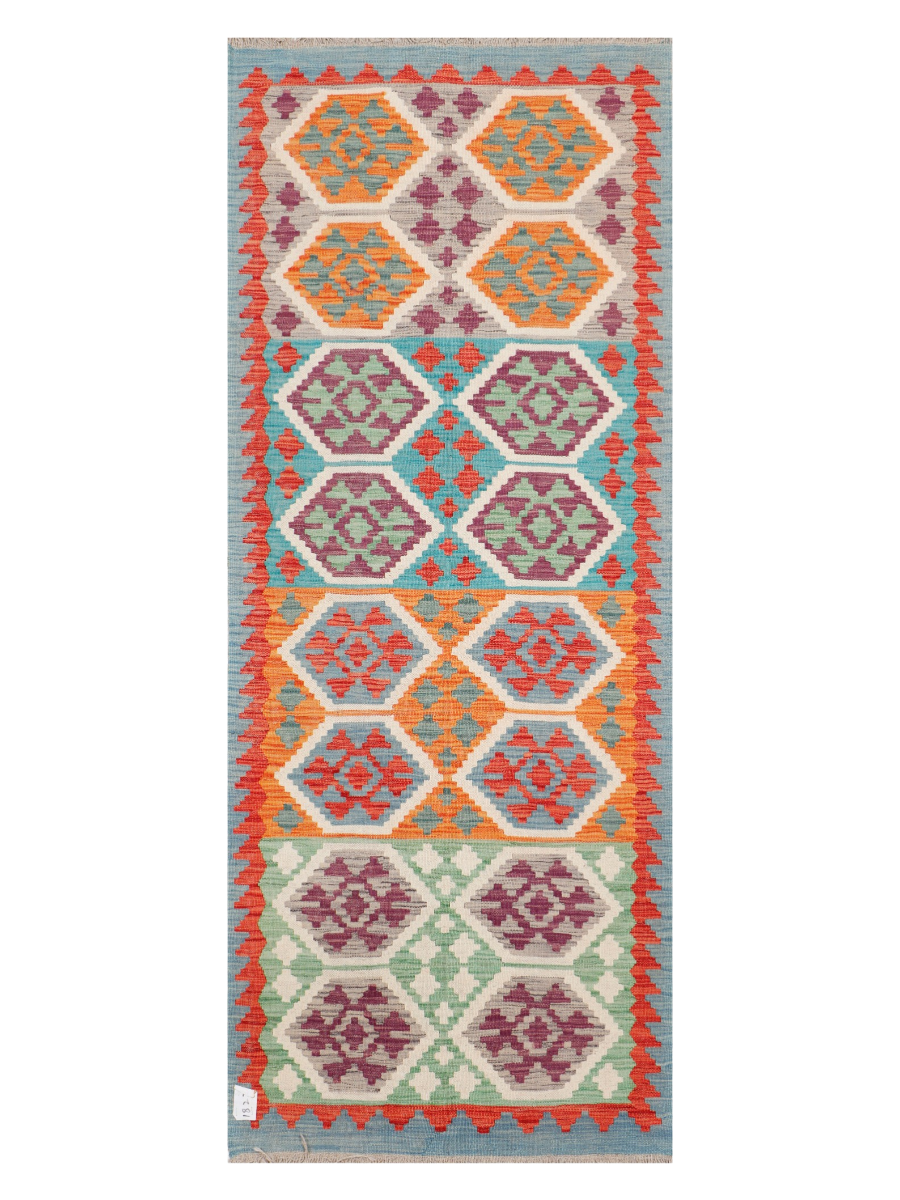 Maimana Afghanistan Kilim Runner Rug - 195 x 77 cm