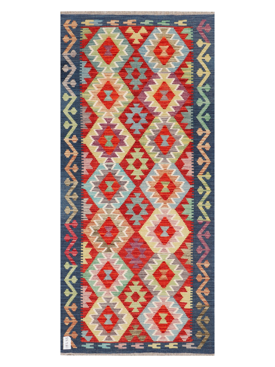 Maimana Afghanistan Kilim Runner Rug - 188 x 84 cm