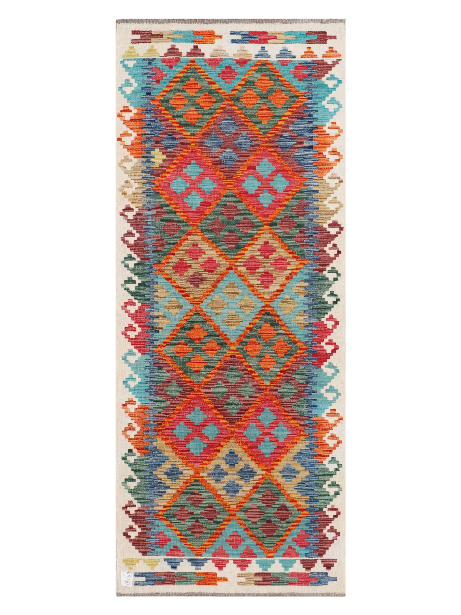 Maimana Afghanistan Kilim Runner Rug - 201 x 80 cm