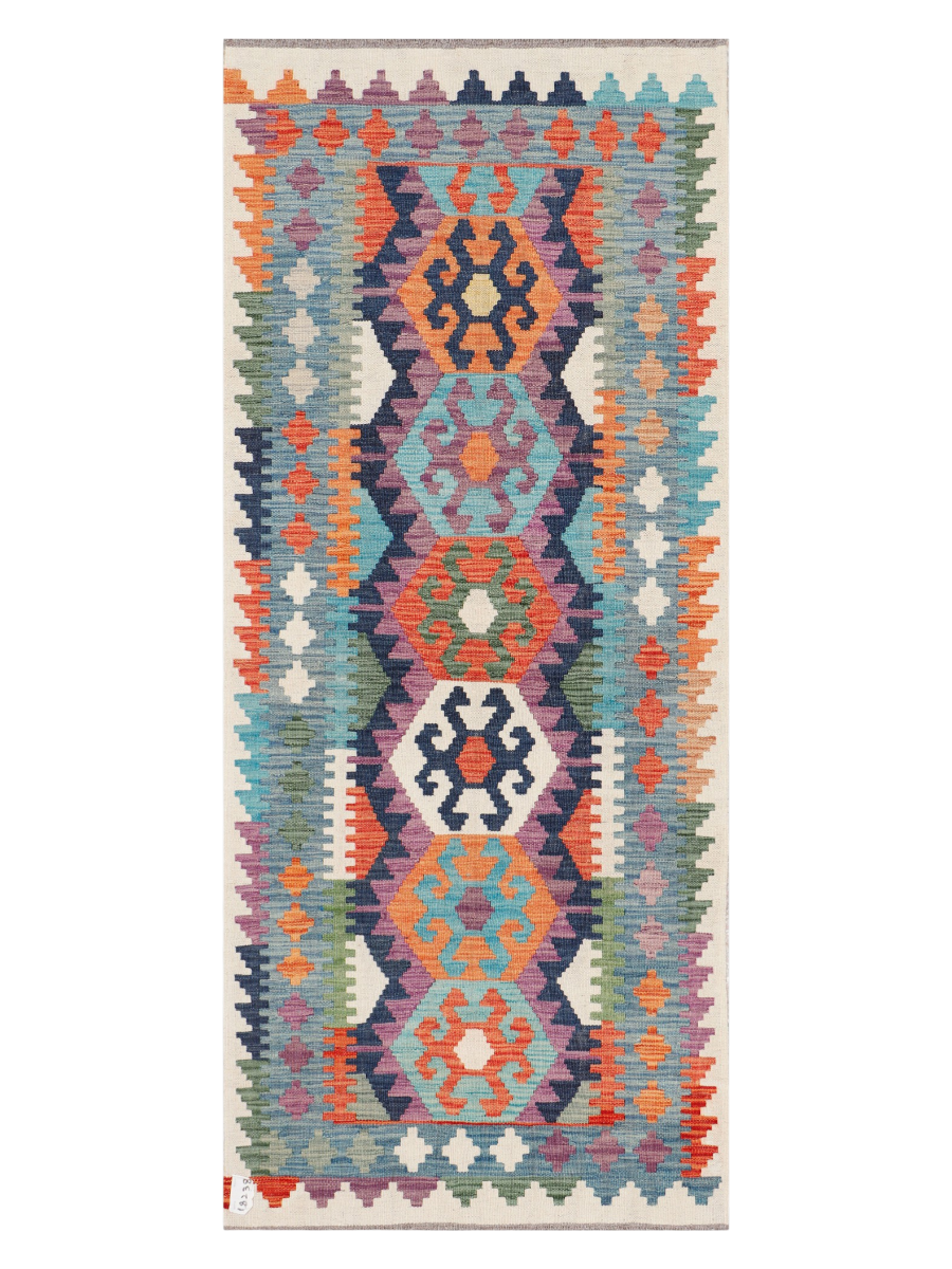 Maimana Afghanistan Kilim Runner Rug - 198 x 84 cm