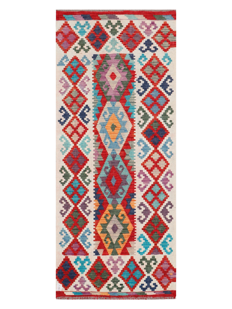 Maimana Afghanistan Kilim Runner Rug - 200 x 83 cm