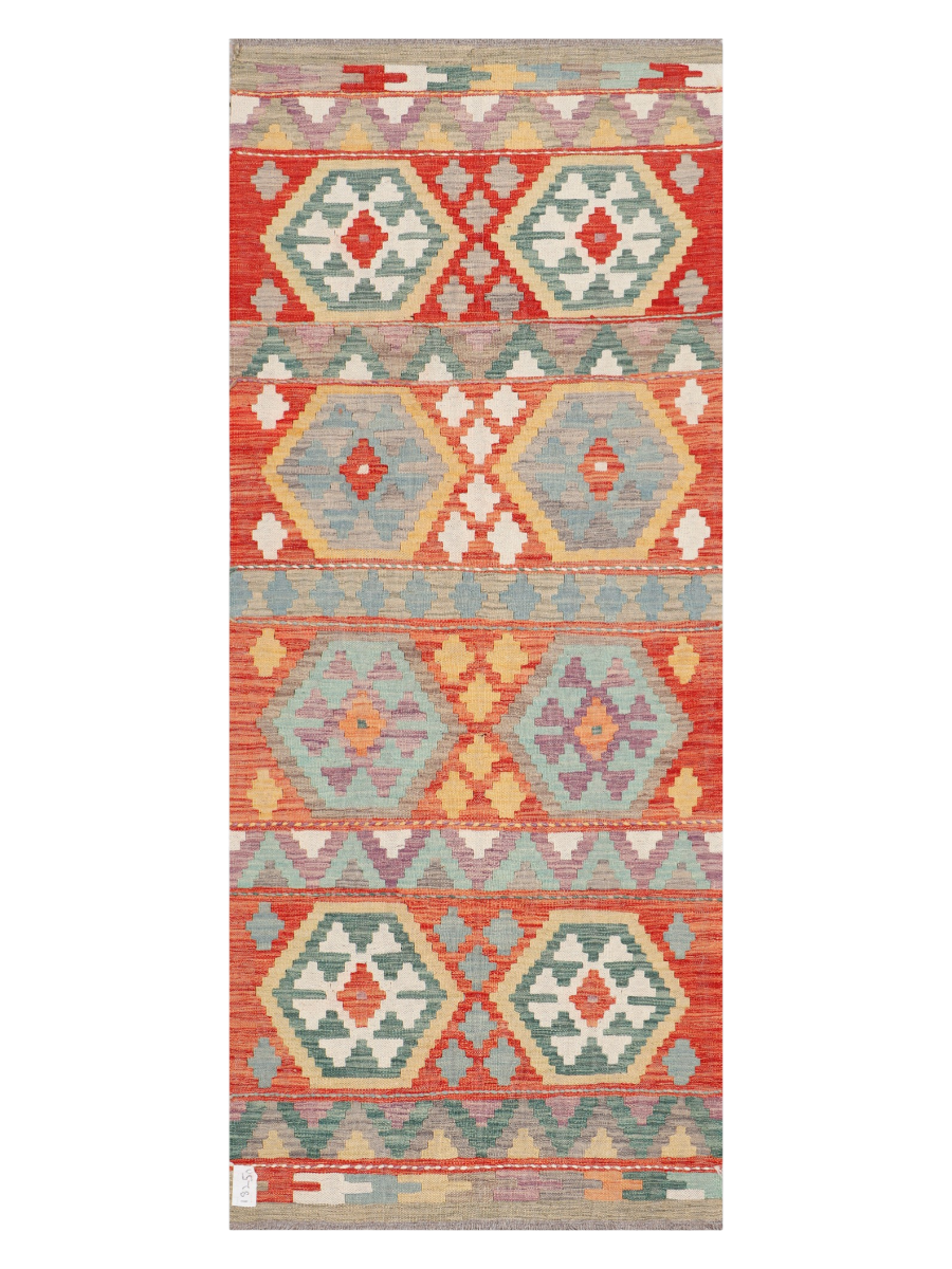 Maimana Afghanistan Kilim Runner Rug - 203 x 84 cm