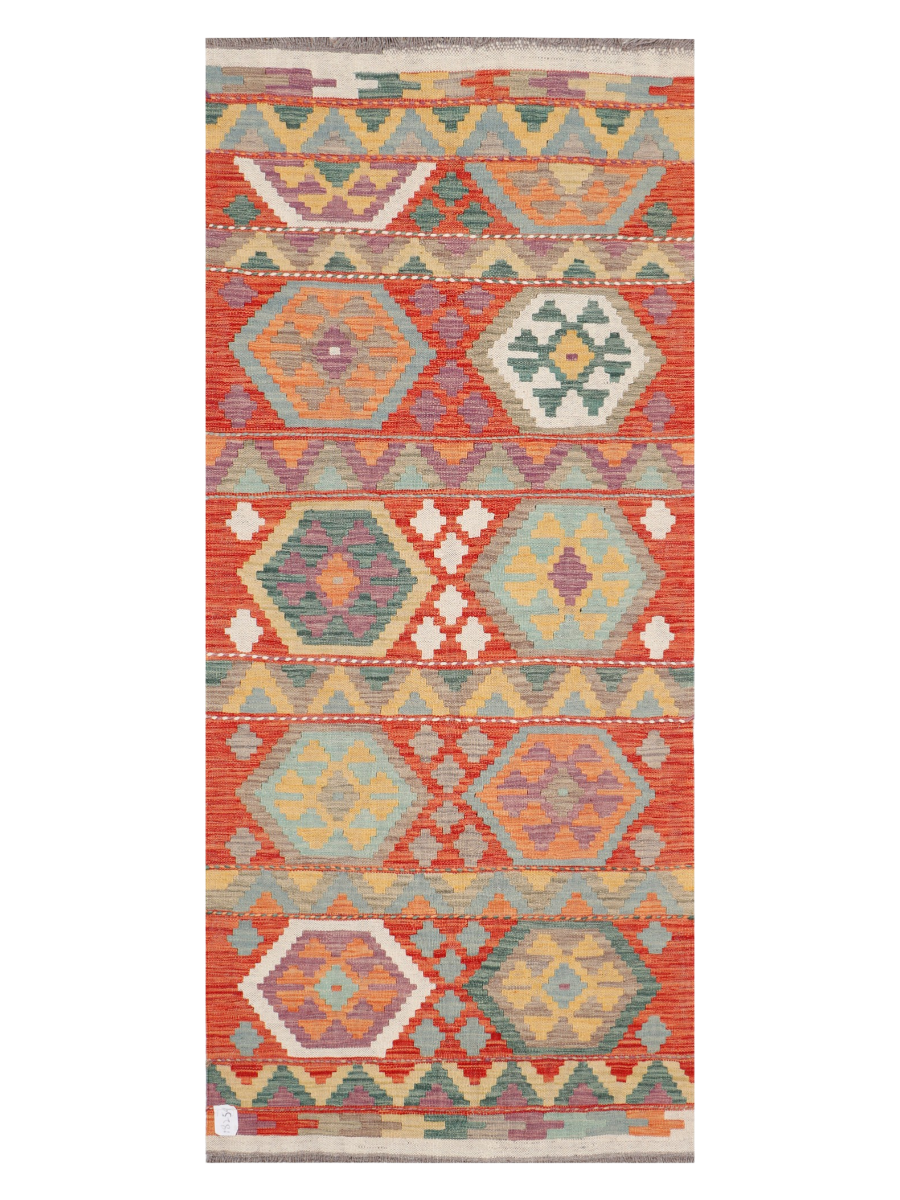 Maimana Afghanistan Kilim Runner Rug - 196 x 85 cm