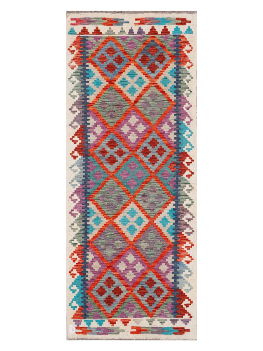 Maimana Afghanistan Kilim Runner Rug - 196 x 78 cm
