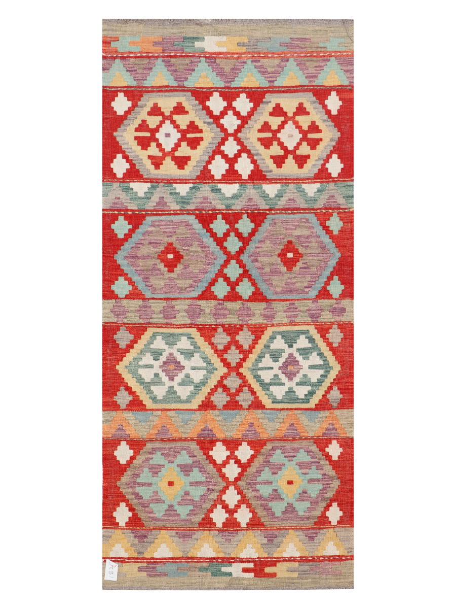 Maimana Afghanistan Kilim Runner Rug - 193 x 85 cm