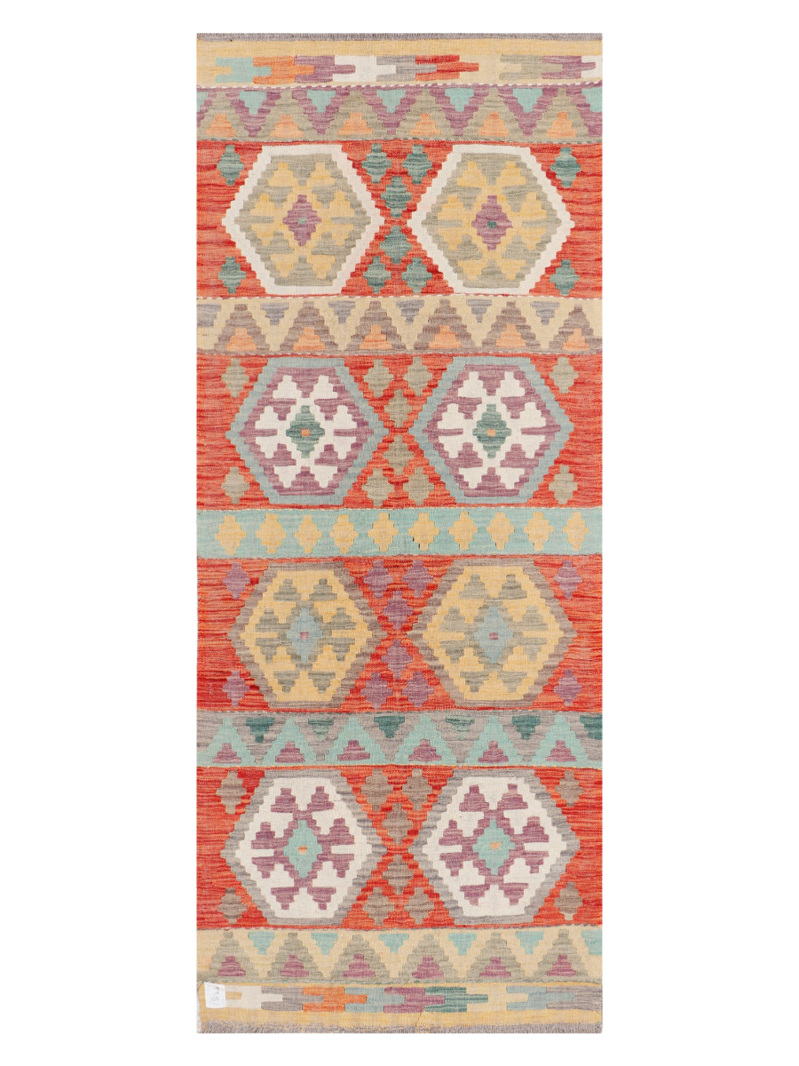 Maimana Afghanistan Kilim Runner Rug - 202 x 82 cm
