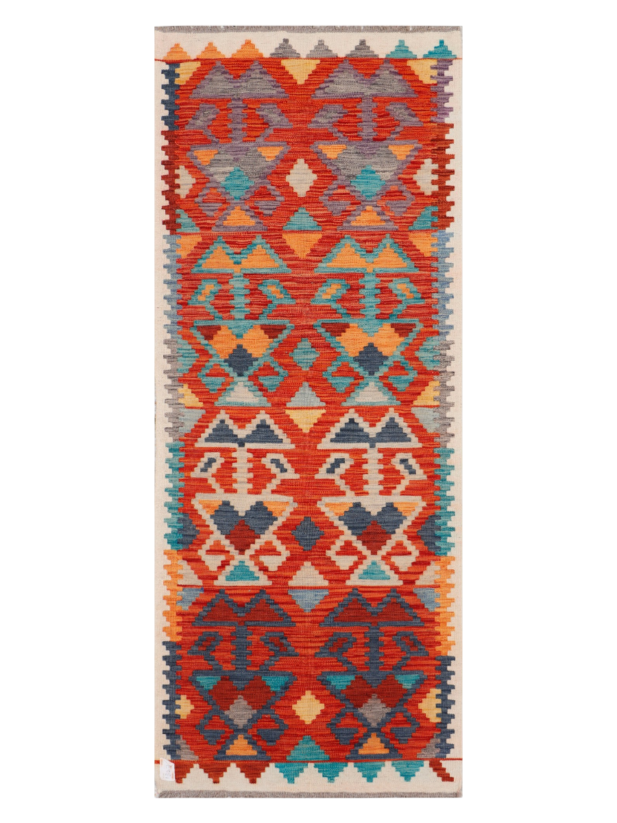 Maimana Afghanistan Kilim Runner Rug - 206 x 82 cm