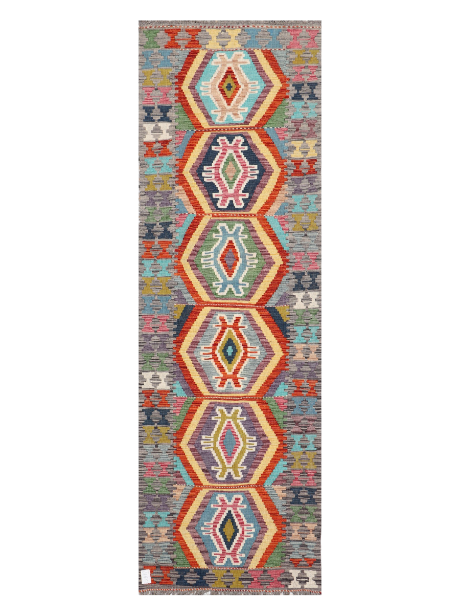 Maimana Afghanistan Kilim Runner Rug - 245 x 78 cm