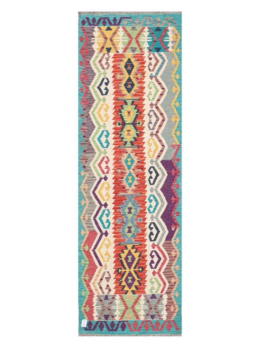 Maimana Afghanistan Kilim Runner Rug - 251 x 80 cm