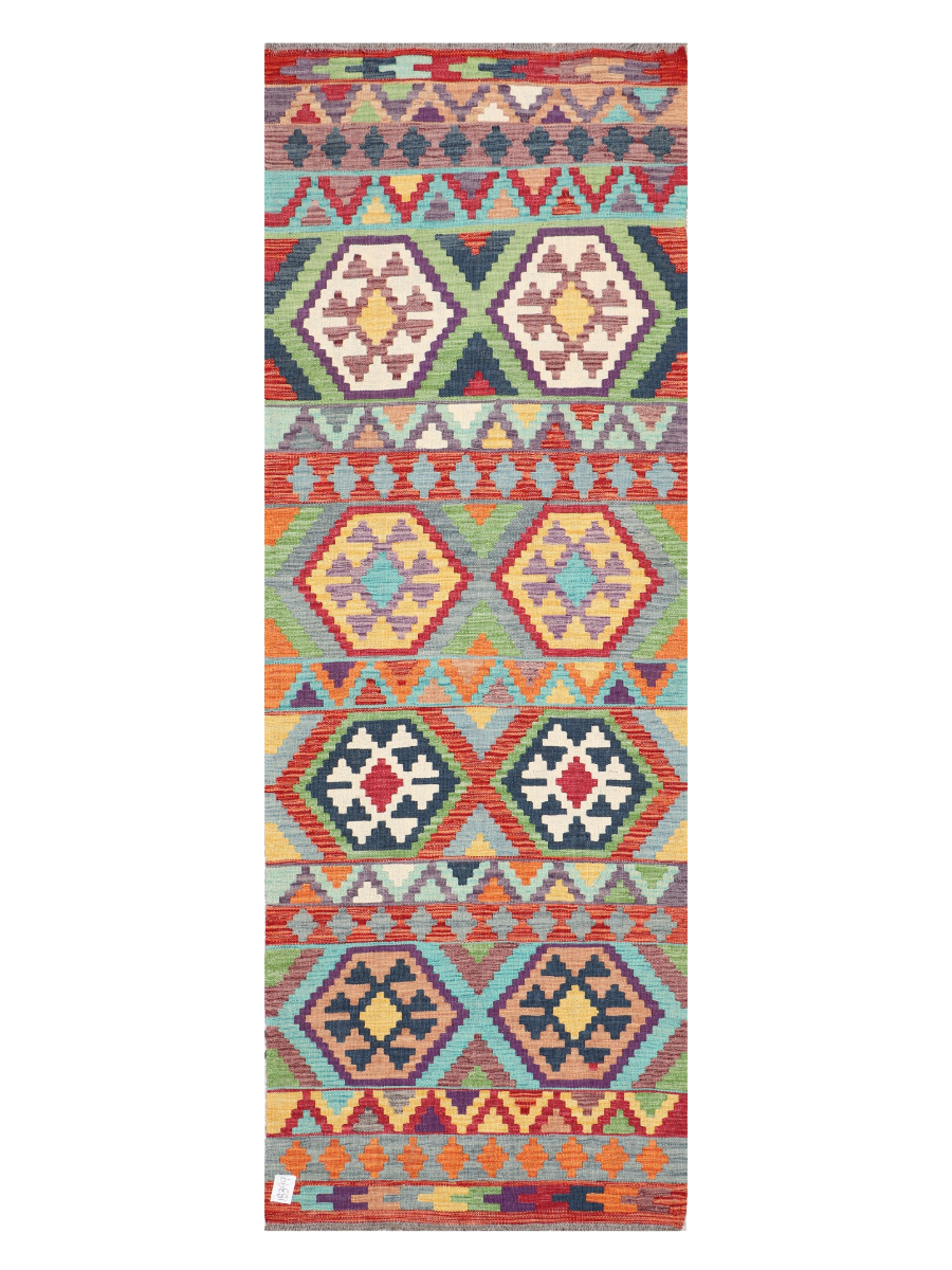 Maimana Afghanistan Kilim Runner Rug - 244 x 87 cm