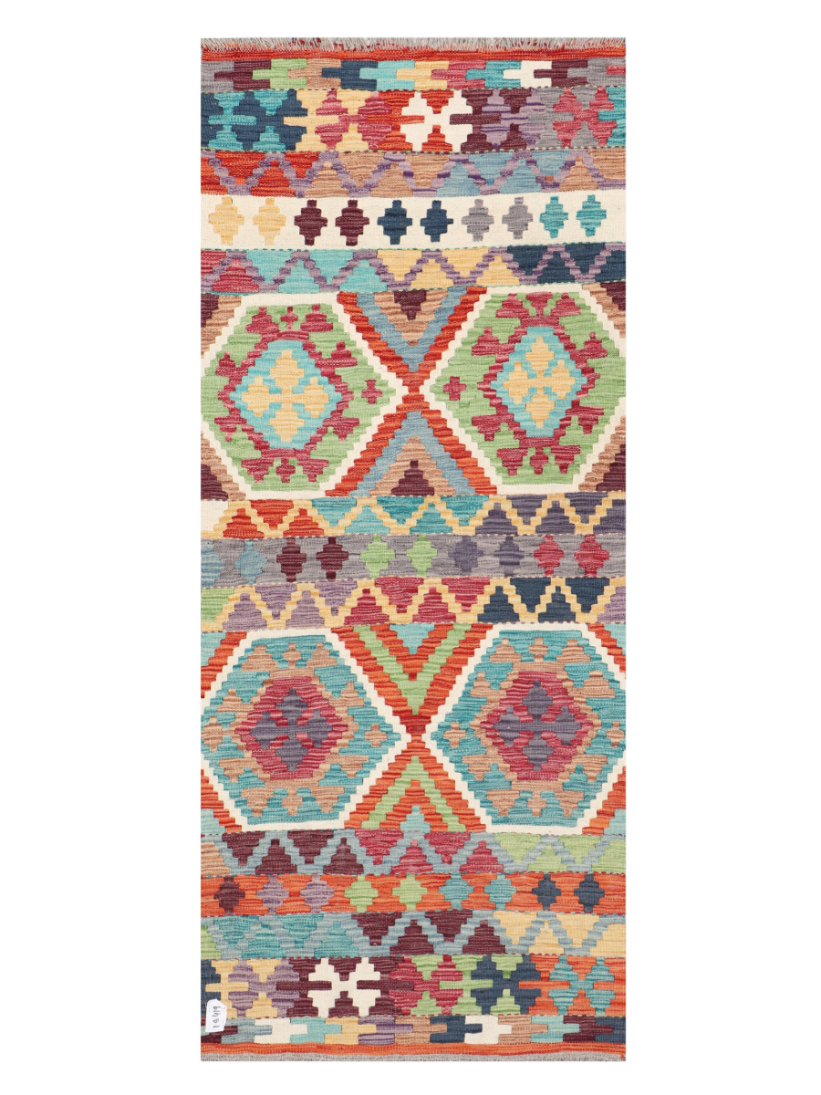 Maimana Afghanistan Kilim Runner Rug - 188 x 78 cm