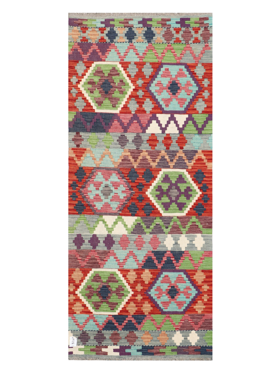 Maimana Afghanistan Kilim Runner Rug - 193 x 80 cm