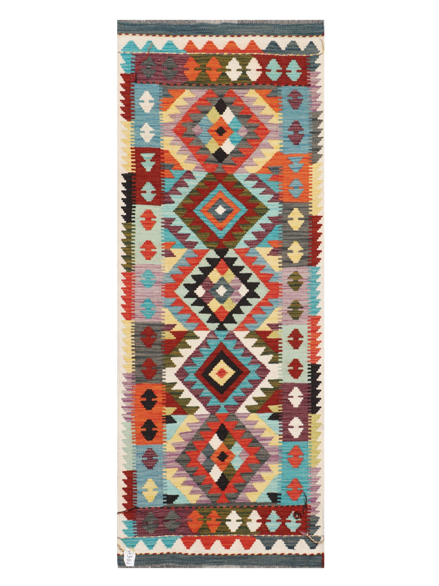 Maimana Afghanistan Kilim Runner Rug - 188 x 71 cm