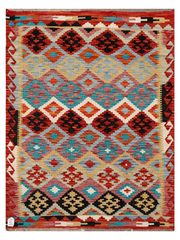 Maimana Afghanistan Kilim Accent Rug - 141 x 107 cm