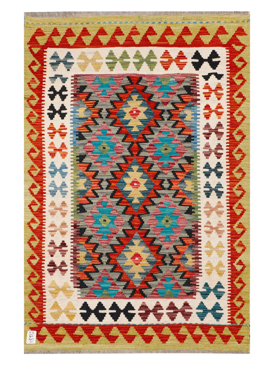 Maimana Afghanistan Kilim Accent Rug - 144 x 95 cm