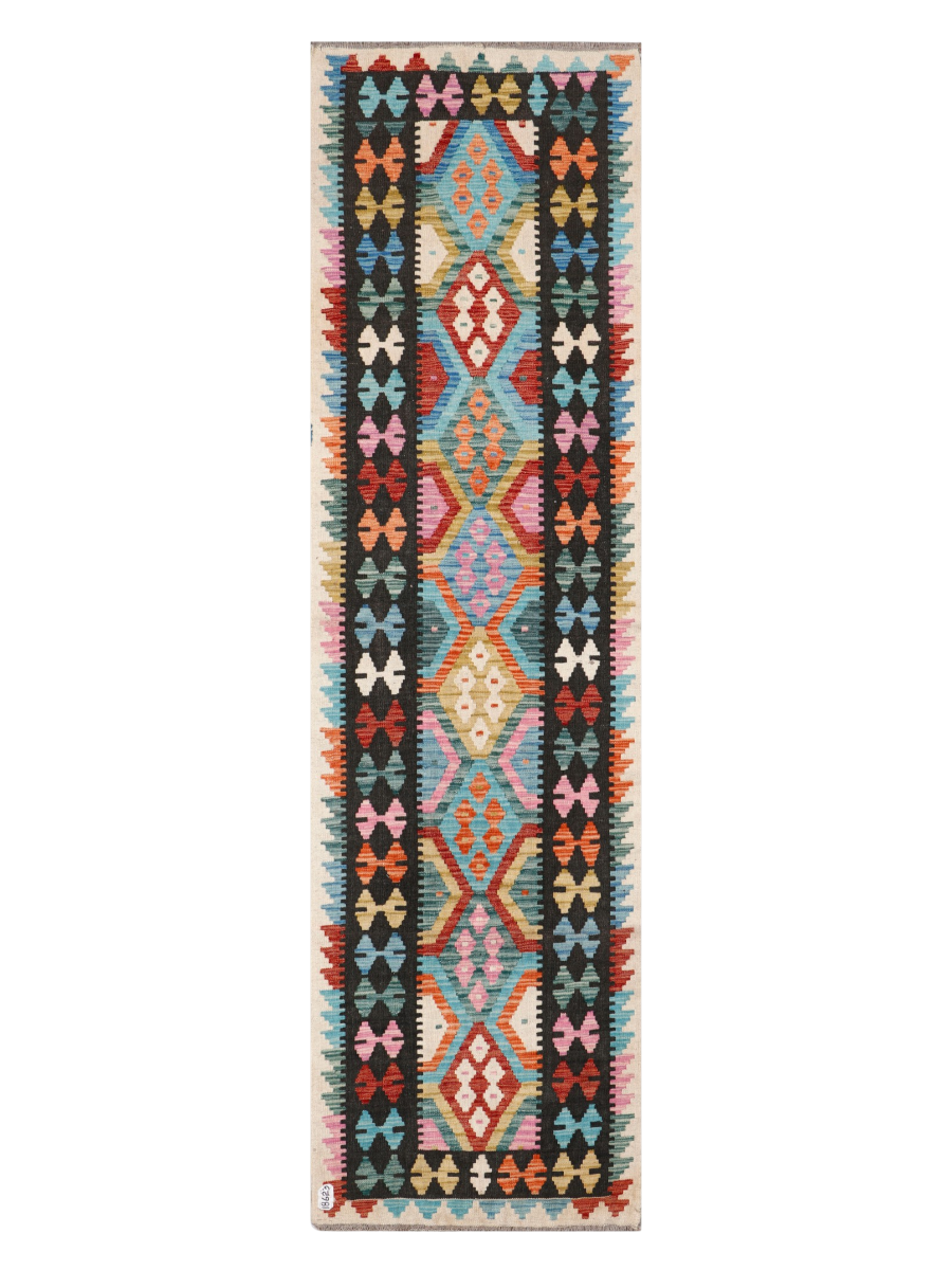 Maimana Afghanistan Kilim Runner Rug - 302 x 84 cm