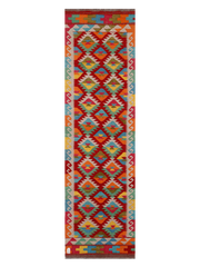 Maimana Afghanistan Kilim Runner Rug - 291 x 82 cm