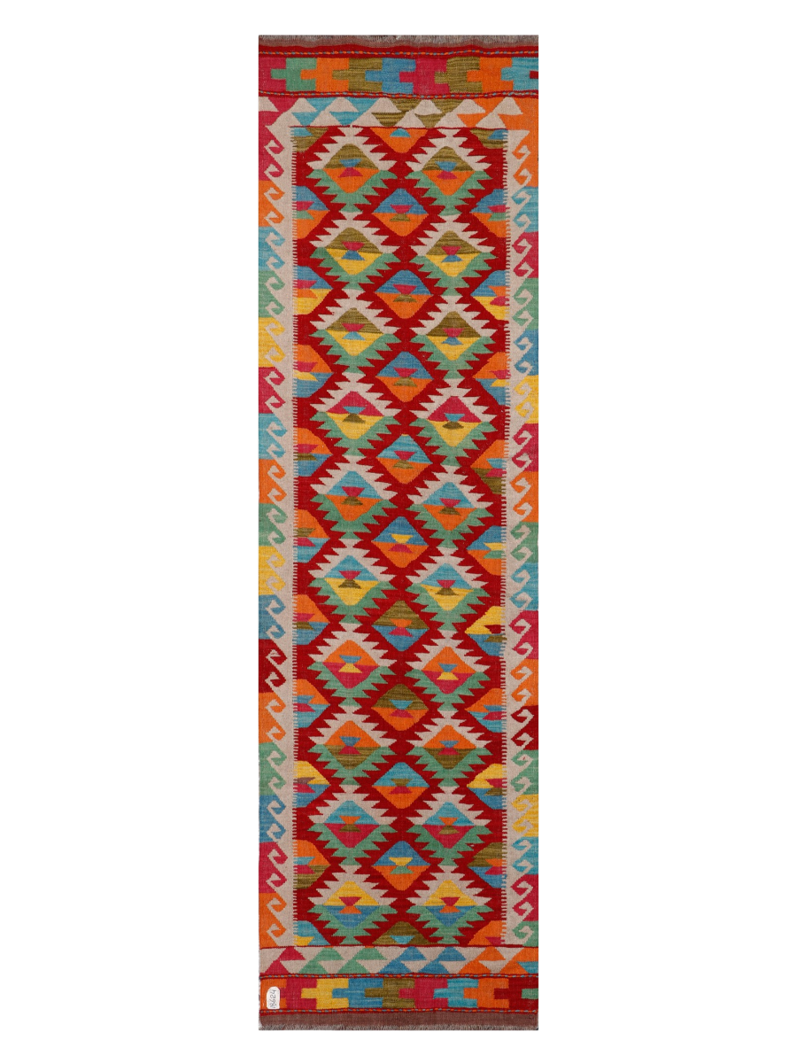 Maimana Afghanistan Kilim Runner Rug - 291 x 82 cm