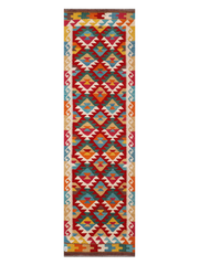 Maimana Afghanistan Kilim Runner Rug - 293 x 84 cm
