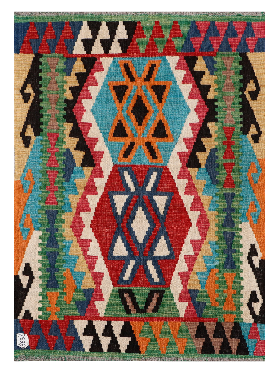 Maimana Afghanistan Kilim Accent Rug - 121 x 87 cm