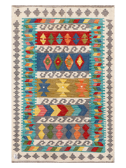Maimana Afghanistan Kilim Accent Rug - 150 x 98 cm
