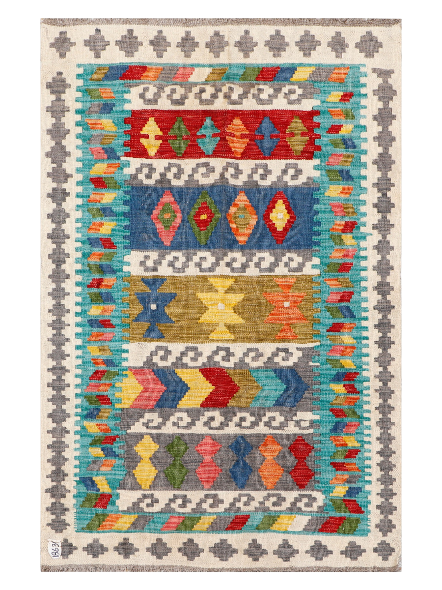 Maimana Afghanistan Kilim Accent Rug - 150 x 98 cm