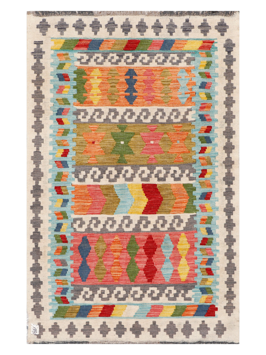 Maimana Afghanistan Kilim Accent Rug - 158 x 101 cm