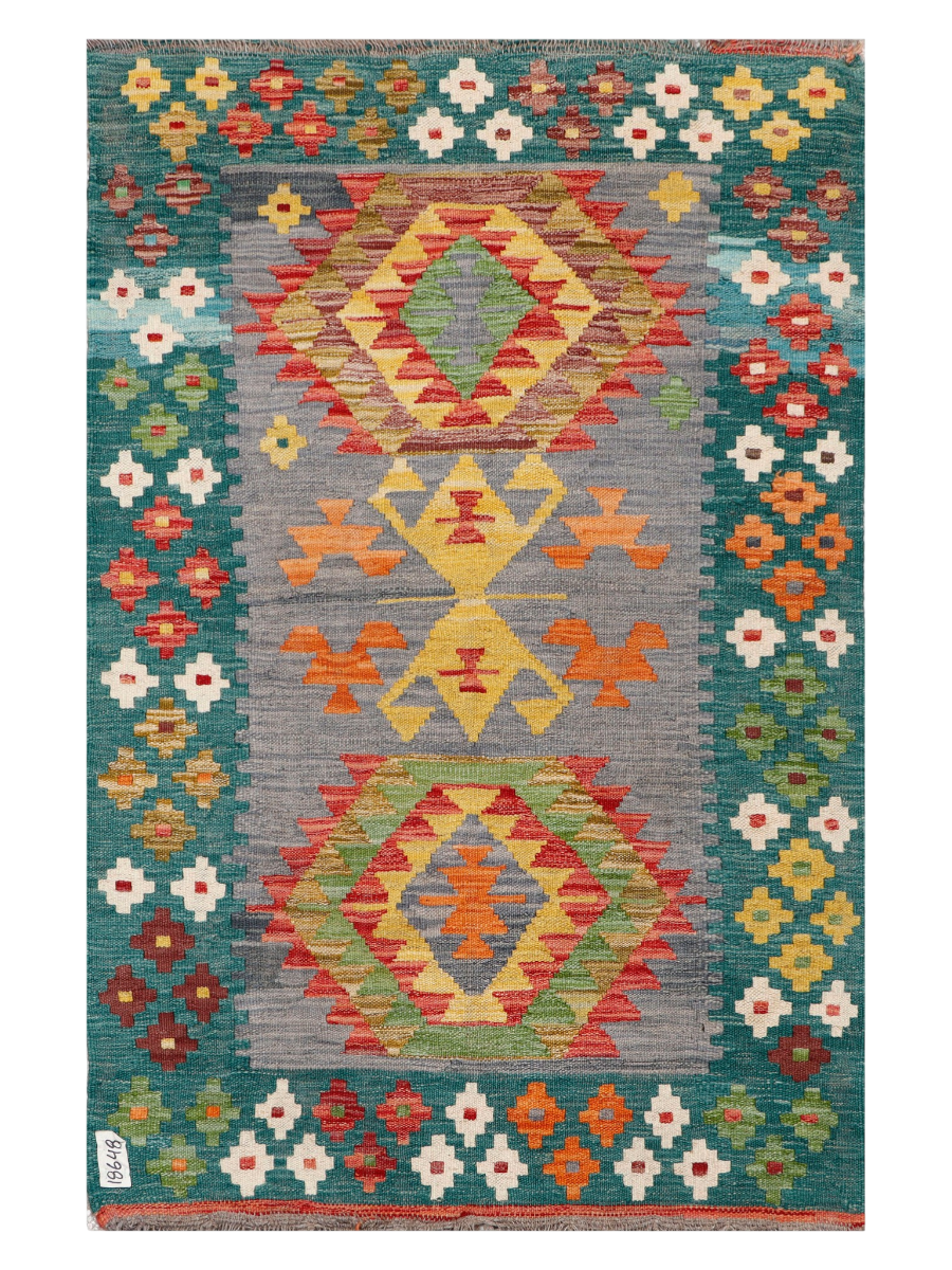 Maimana Afghanistan Kilim Accent Rug - 150 x 98 cm