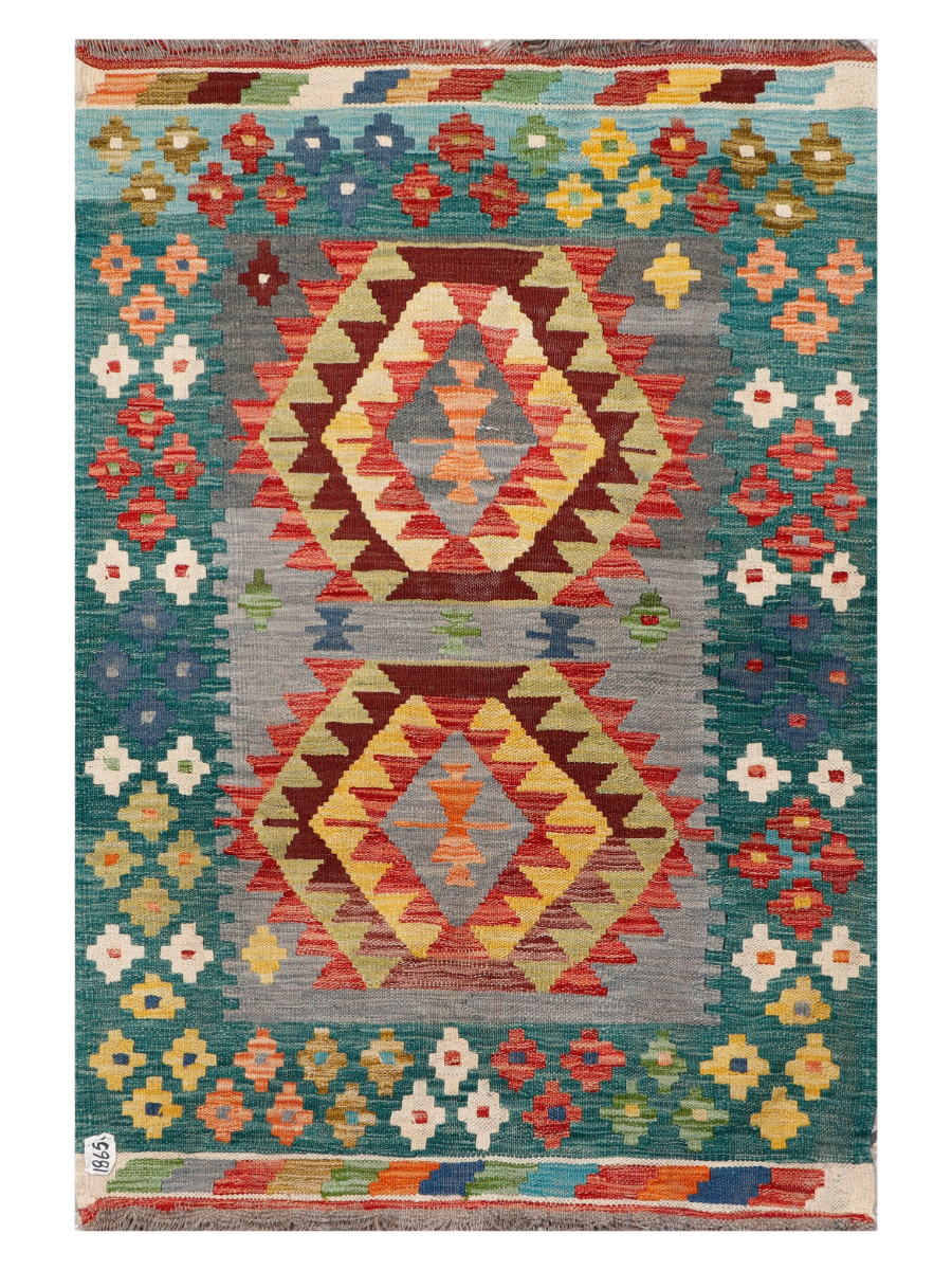 Maimana Afghanistan Kilim Accent Rug - 150 x 101 cm