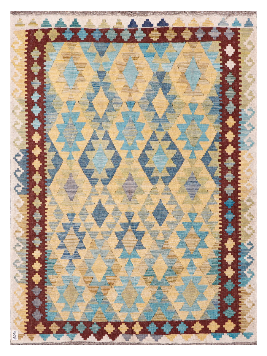 Maimana Afghanistan Kilim Accent Rug - 195 x 144 cm