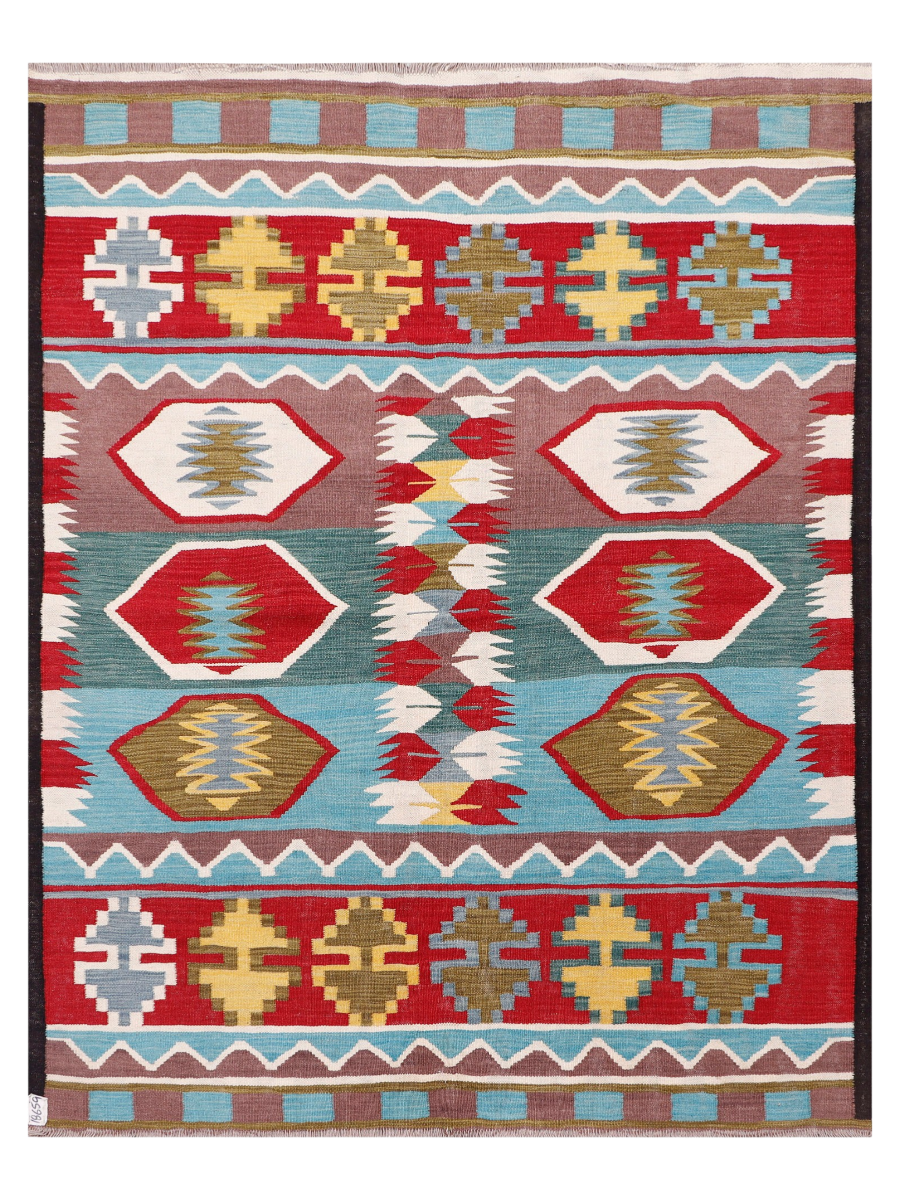 Maimana Afghanistan Kilim Accent Rug - 191 x 150 cm