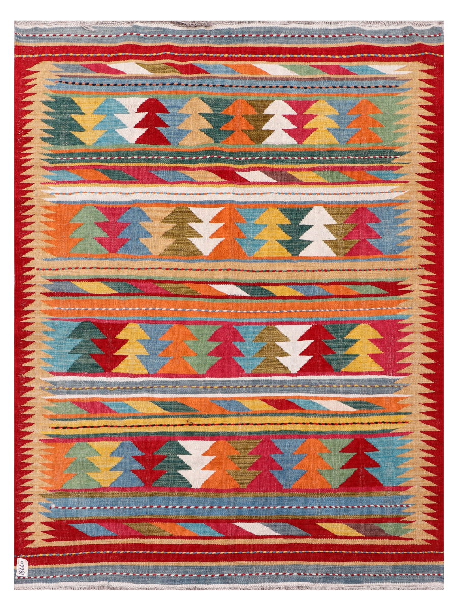 Maimana Afghanistan Kilim Accent Rug - 193 x 146 cm