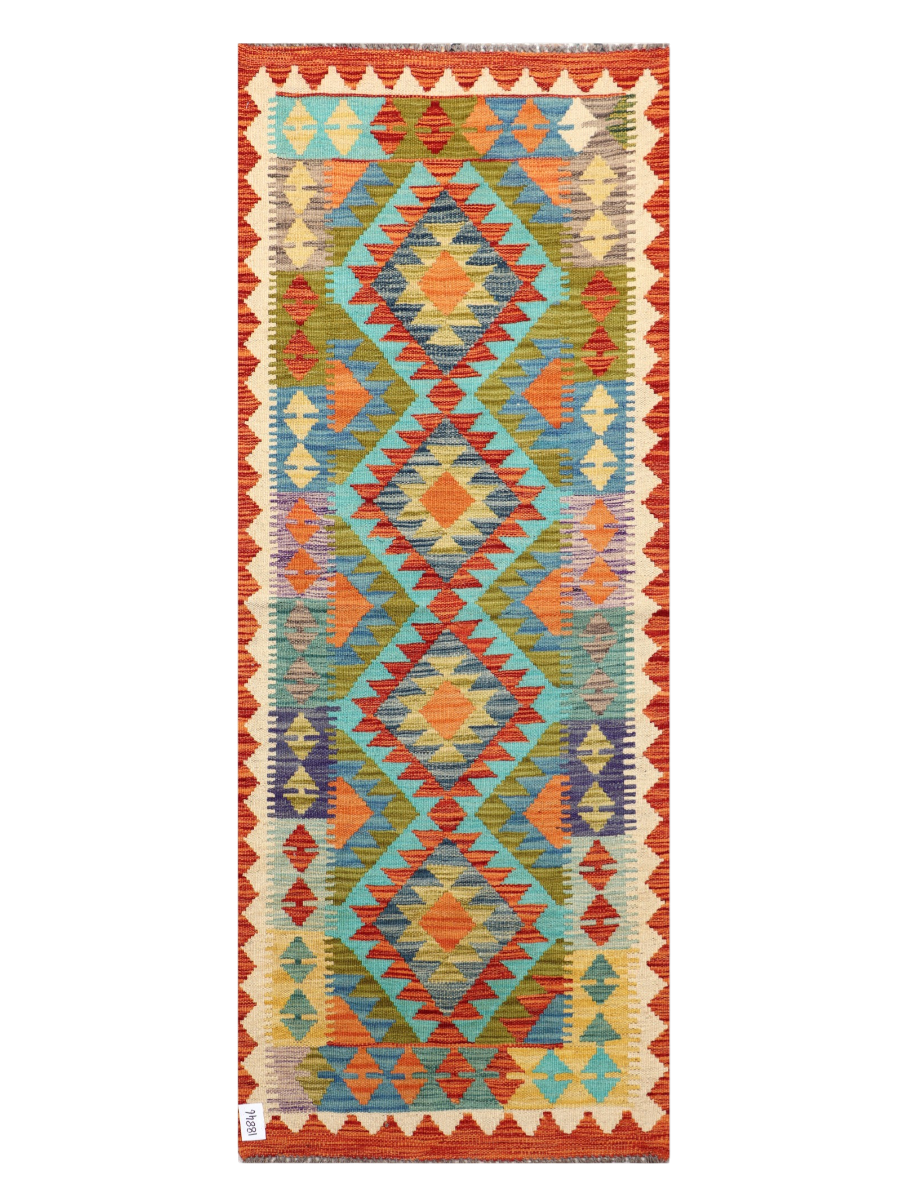 Maimana Afghanistan Kilim Runner Rug - 192 x 74 cm