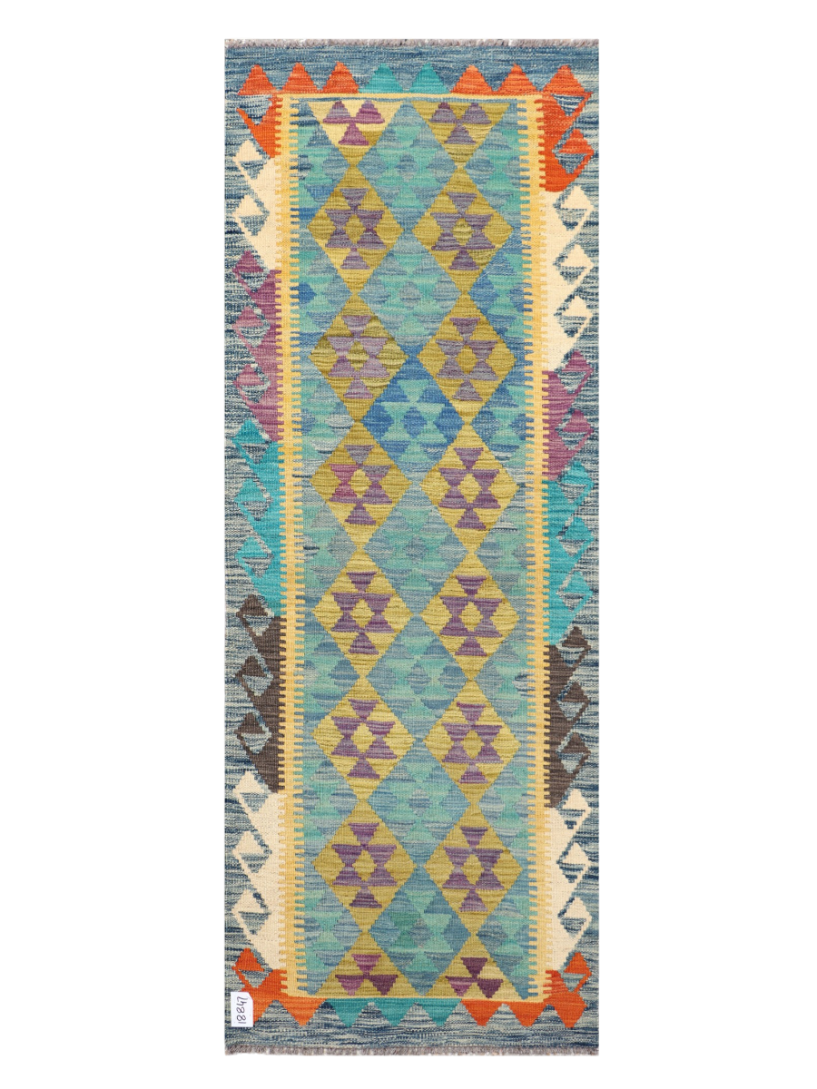 Maimana Afghanistan Kilim Runner Rug - 193 x 71 cm