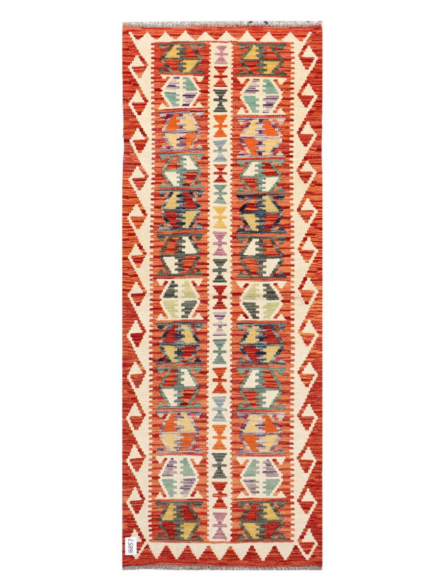 Maimana Afghanistan Kilim Runner Rug - 203 x 74 cm