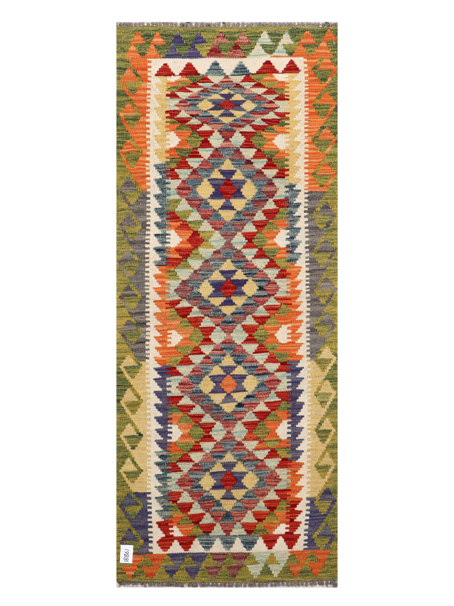 Maimana Afghanistan Kilim Runner Rug - 189 x 74 cm