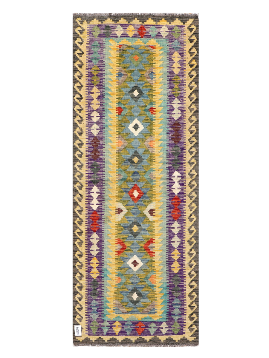 Maimana Afghanistan Kilim Runner Rug - 202 x 76 cm