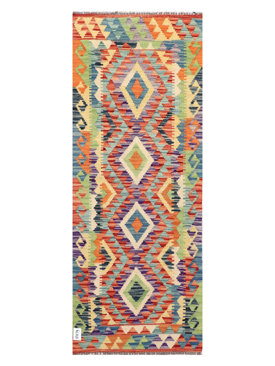 Maimana Afghanistan Kilim Runner Rug - 188 x 71 cm