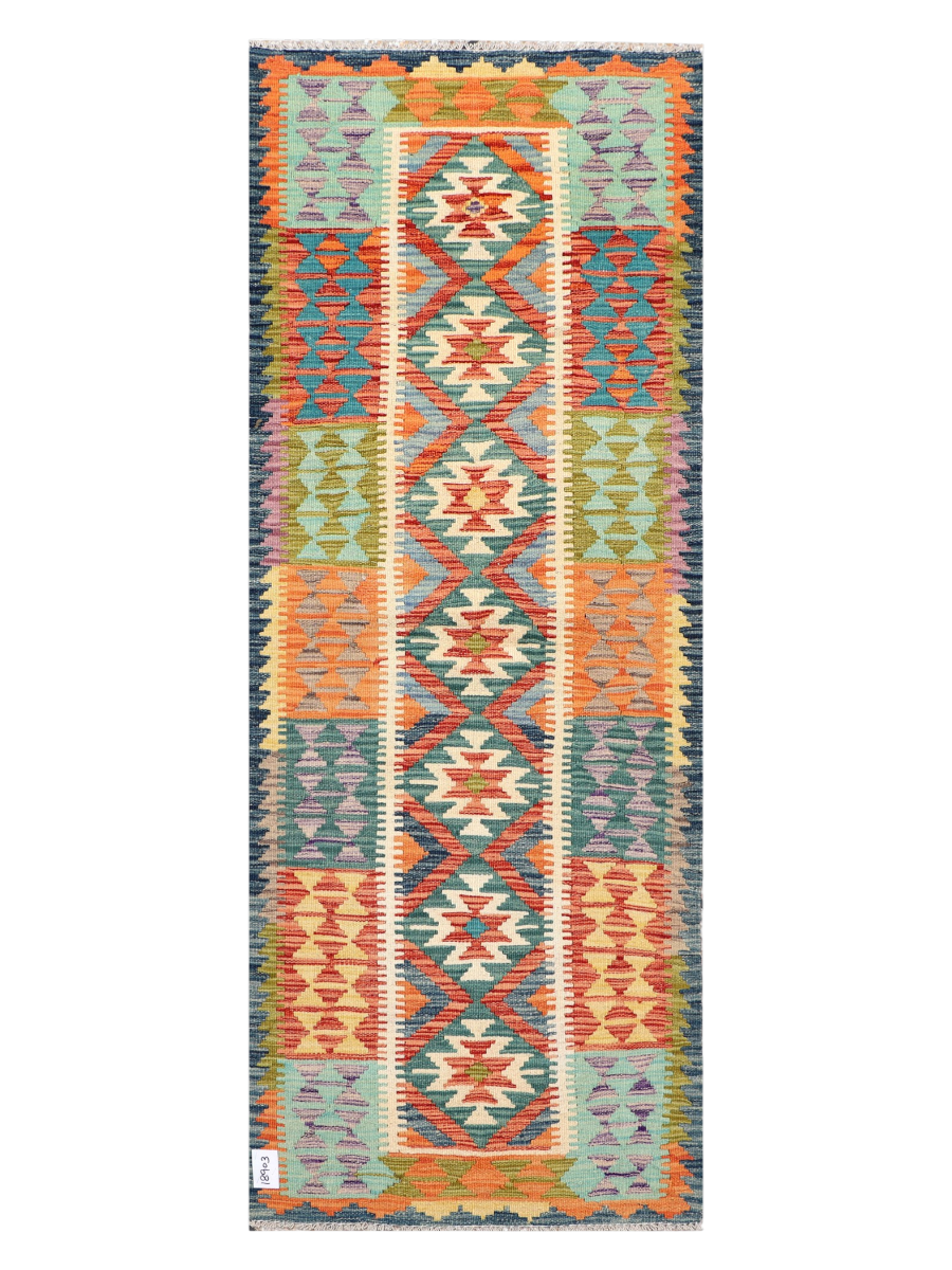 Maimana Afghanistan Kilim Runner Rug - 194 x 75 cm