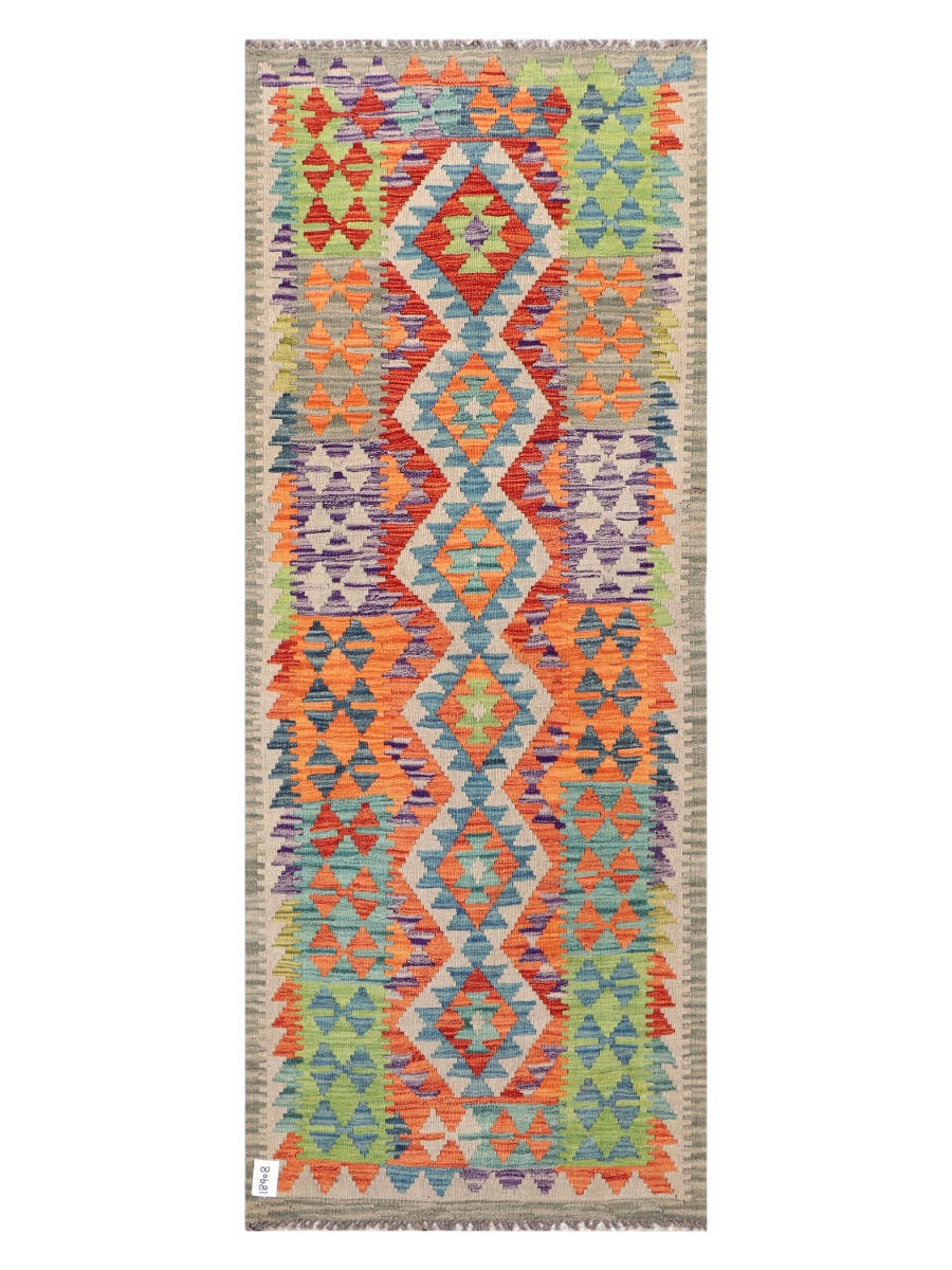 Maimana Afghanistan Kilim Runner Rug - 204 x 79 cm