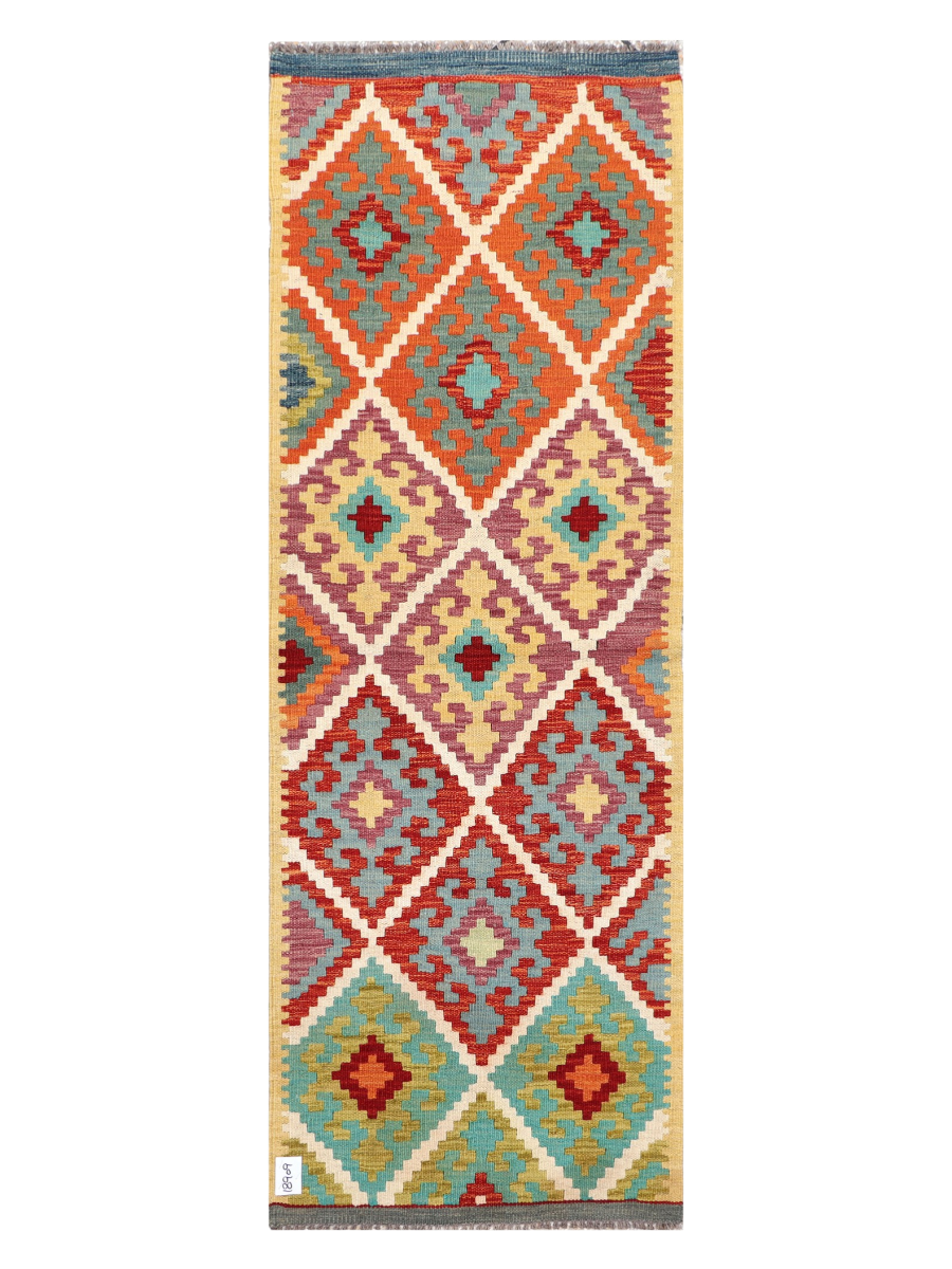 Maimana Afghanistan Kilim Runner Rug - 198 x 69 cm