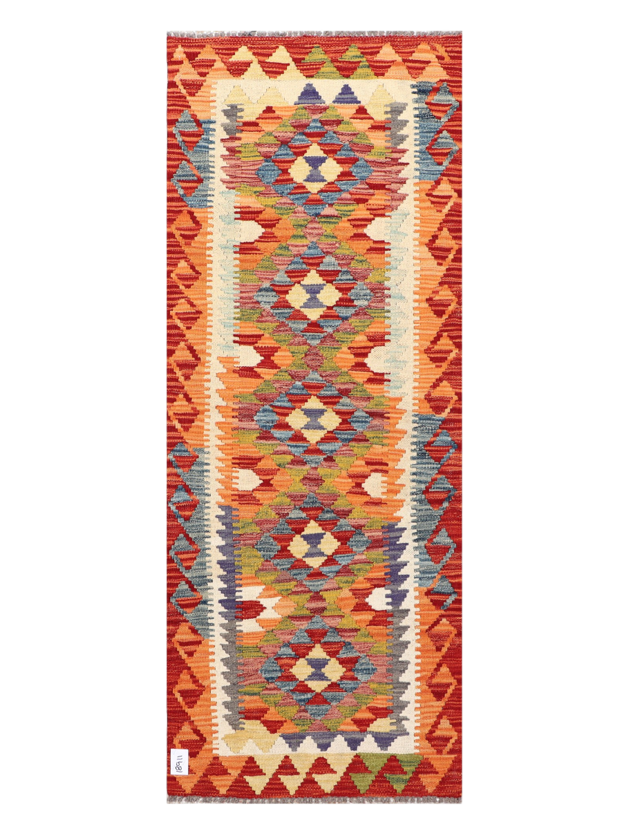 Maimana Afghanistan Kilim Runner Rug - 186 x 71 cm