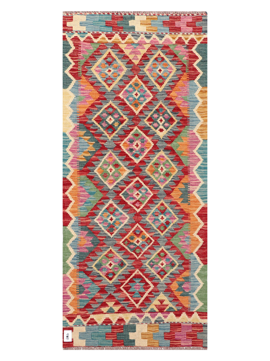 Maimana Afghanistan Kilim Runner Rug - 189 x 81 cm