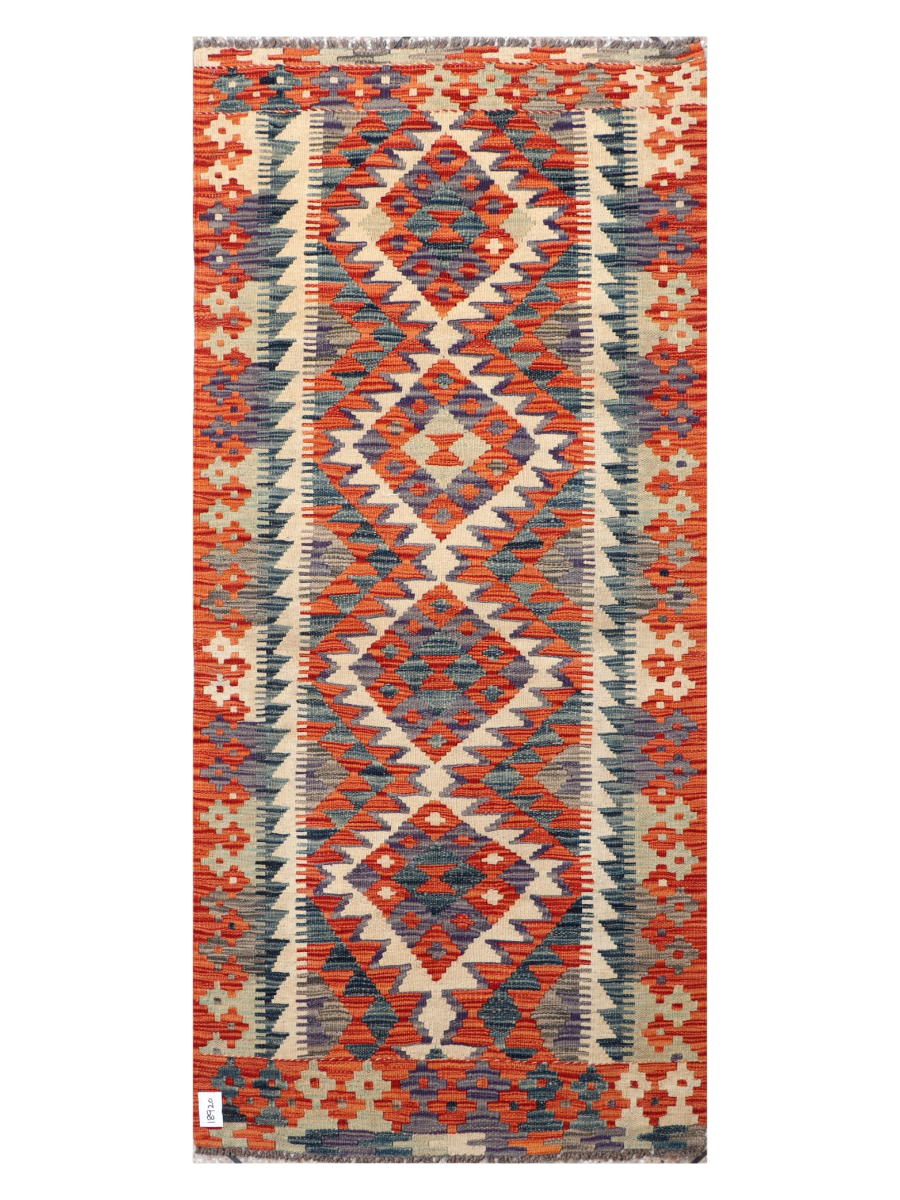 Maimana Afghanistan Kilim Runner Rug - 193 x 88 cm
