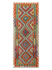 Maimana Afghanistan Kilim Runner Rug - 226 x 90 cm