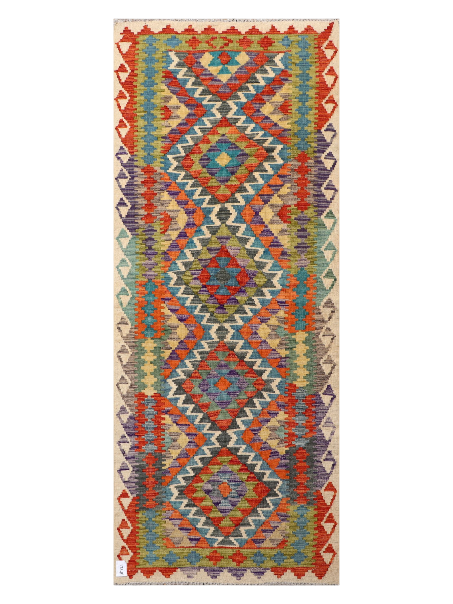 Maimana Afghanistan Kilim Runner Rug - 226 x 90 cm
