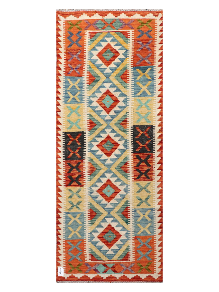 Maimana Afghanistan Kilim Runner Rug - 196 x 76 cm