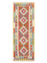 Maimana Afghanistan Kilim Runner Rug - 207 x 77 cm